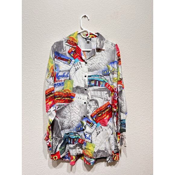 Vintage Island Moon Shirt Dick Dale Retro Rare 80s Medium Oversized - Picture 1 of 15